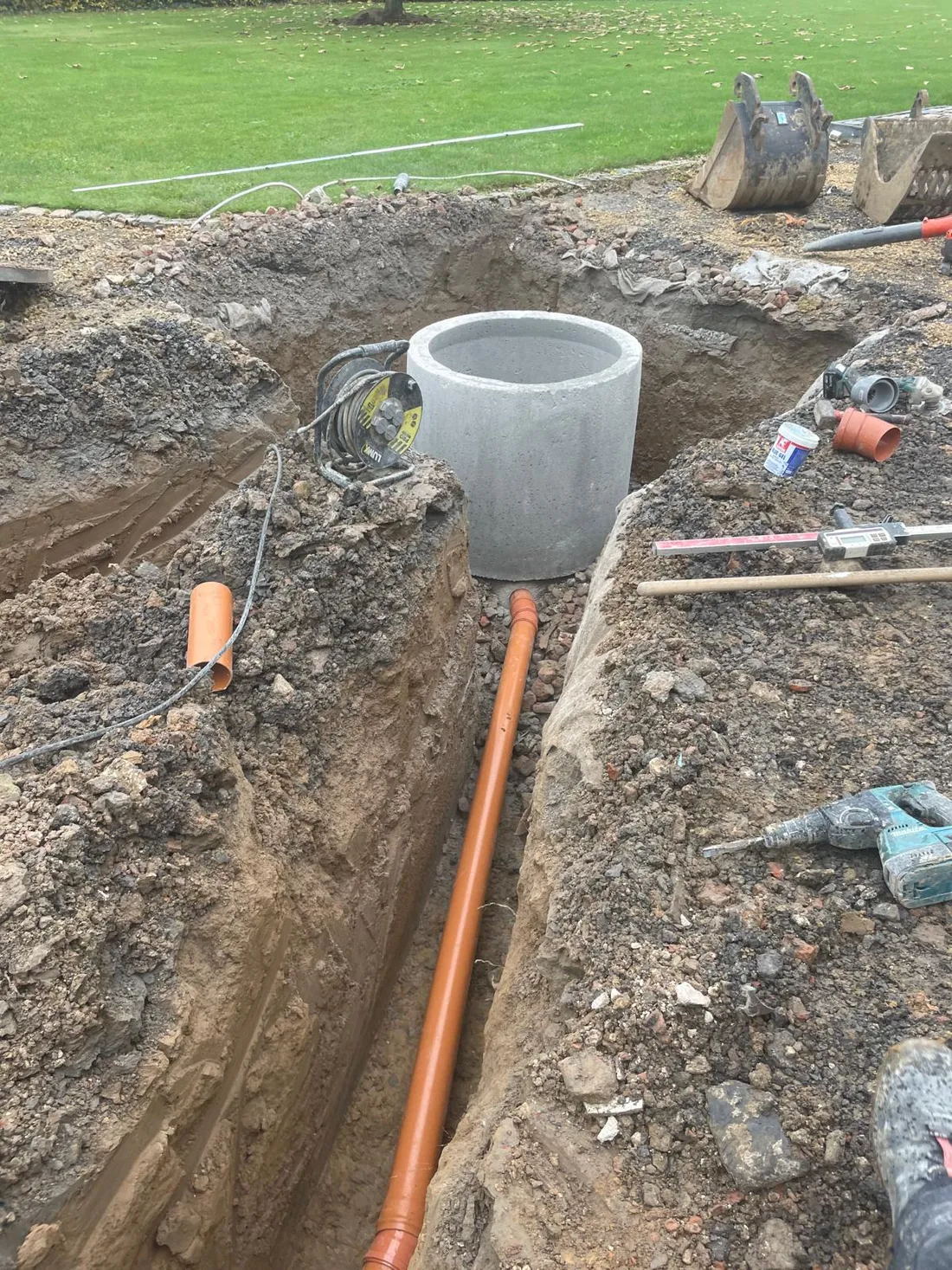 Chantier drainage & étanchéité par JardinAgri