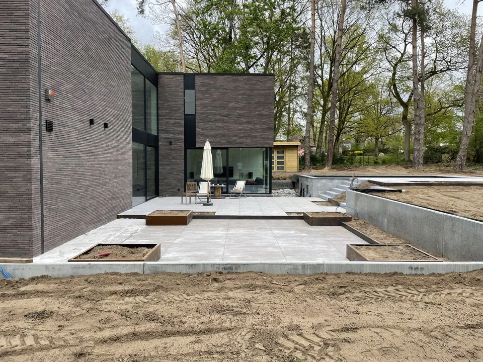 Retenue de terre en L béton